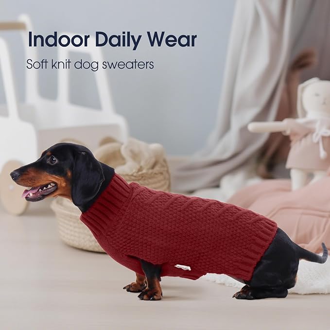 IECOii Great Dane Sweater, 5XL Dog Sweater for Extra Large Dogs, XXXXXL Dog Sweaters Christmas, Warm Winter Sweaters for Giant Breed Male Female Dogs, Pullover Knitwear Sleeveless, DarkRed - 5XL