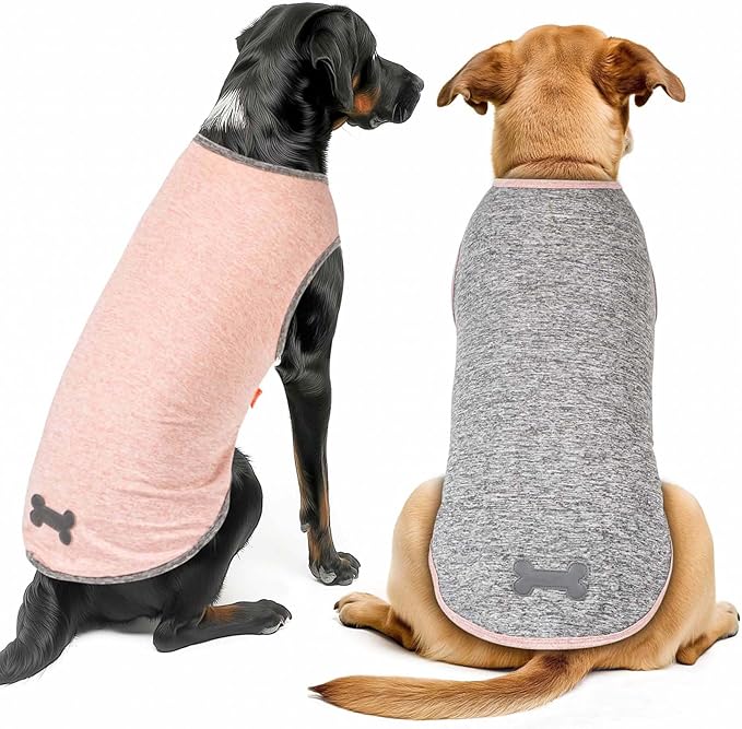 KYEESE 2Pack Dog Shirts with Reflective Label Sun Protection Quick Dry Soft Tank Top Stretchy Sleeveless Lightweight Dog Clothes, XX-Large