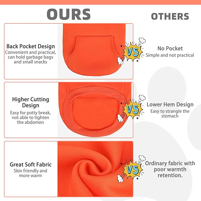 KOOLTAIL Fall Dog Hoodie - Soft & Warm Dog Thanksgiving Sweater with Leash Hole and Pocket, Pet Winter Coat, Cold Weather Clothes Sweatshirt for Small Medium Large Dogs Puppy Cat Boys Girls, Orange XS