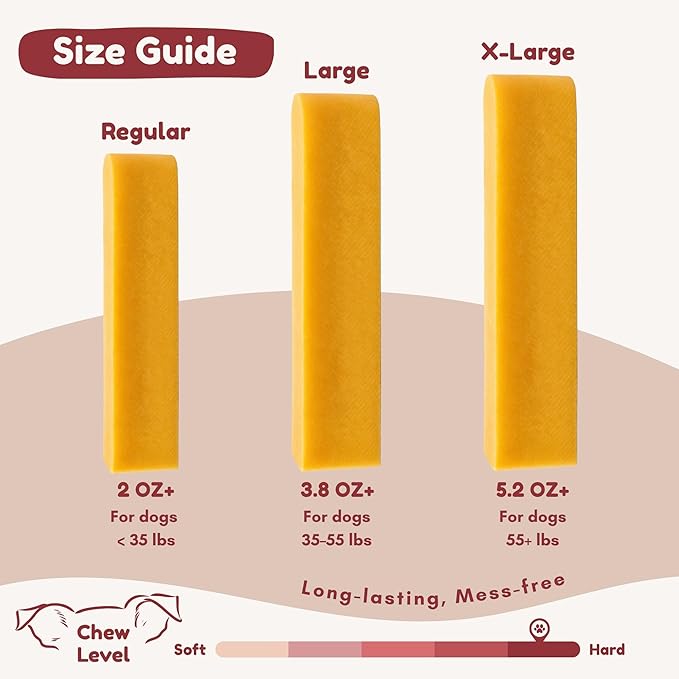 Majestic Pet Himalayan All-Natural Yak Cheese Dog Chews Made with 100% Cows Milk- Long Lasting Dental Chew for Dogs - Healthy Pet Treats (Dental & Bone Support, Large, 5 Pack)