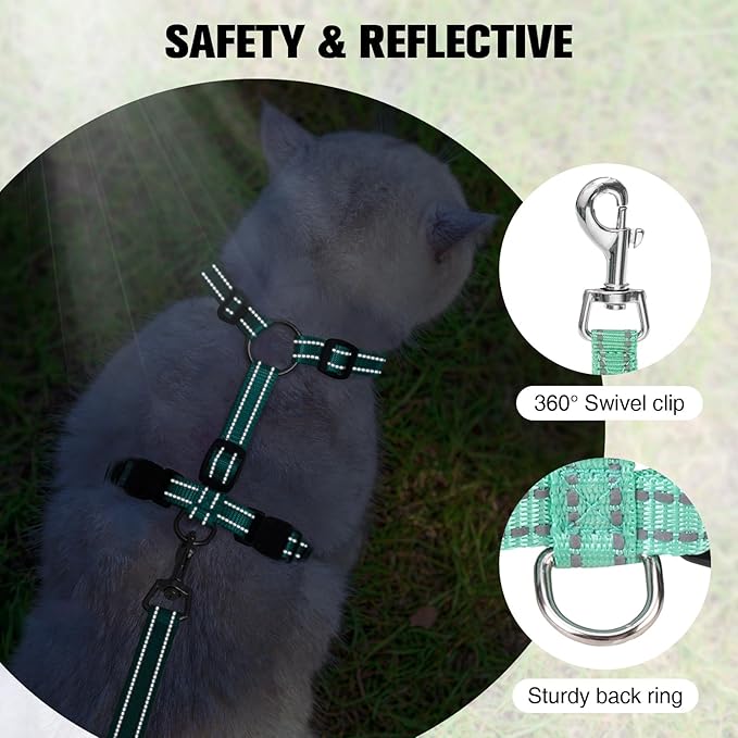 BEAUTYZOO Cat Harness and Leash Set Escape Proof, Small Cat Vest Harness for Walking, Adjustable Step in Kitten Harnesses for Travel, Soft Lightweight Outdoor Cute Kitten Harnesses, Pineapple S