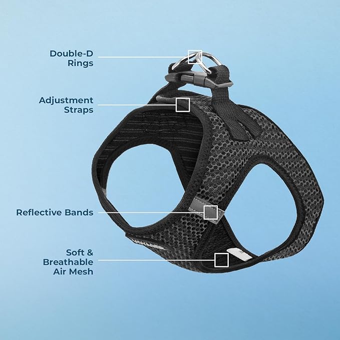 Best Pet Supplies Voyager Step-in Air Harness - All Weather Mesh, Reflective, No Pull Harness for Dogs, Cats - Secure with Hook & Loop Fastener, Buckle, Double D-Rings - Tone, M