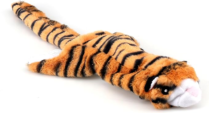 Wobble Giggle Ball and Plush NO Stuffing Squeaky Toy Combo (Tiger)