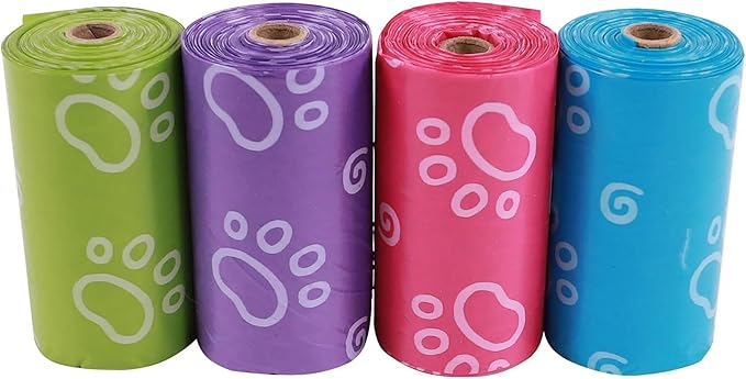 Fashion Dog Waste Bags 120 Count – Leak-Proof Poop Bags for Dogs and Cats, Durable Doggie Bags with Fun Blue Prints, Pet Waste Bags for Clean-Up. (Pack of 2)
