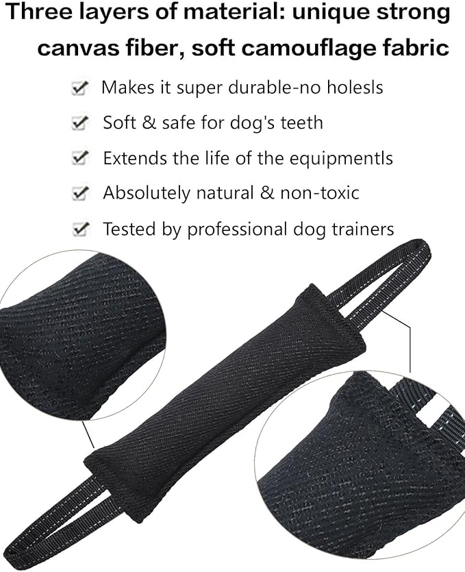 Clysoru Dog Tug Toy Dog，Double Pack Tough Jute Bite Pillow Training Equipment - Puppy to Large Dogs Interactive Toy.