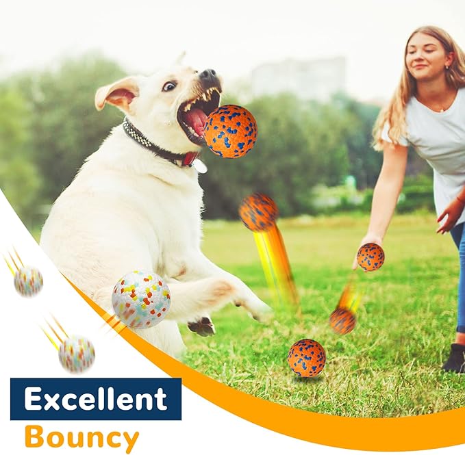 Petcare 2 Pack Dog Balls Toys for Aggressive Chewers Indestructible Tennis Balls for Medium Large Dogs Water Toy Chew Ball Tough Durable Big Dog Toys Bouncing Ball for Dogs to Fetch, Orange+White
