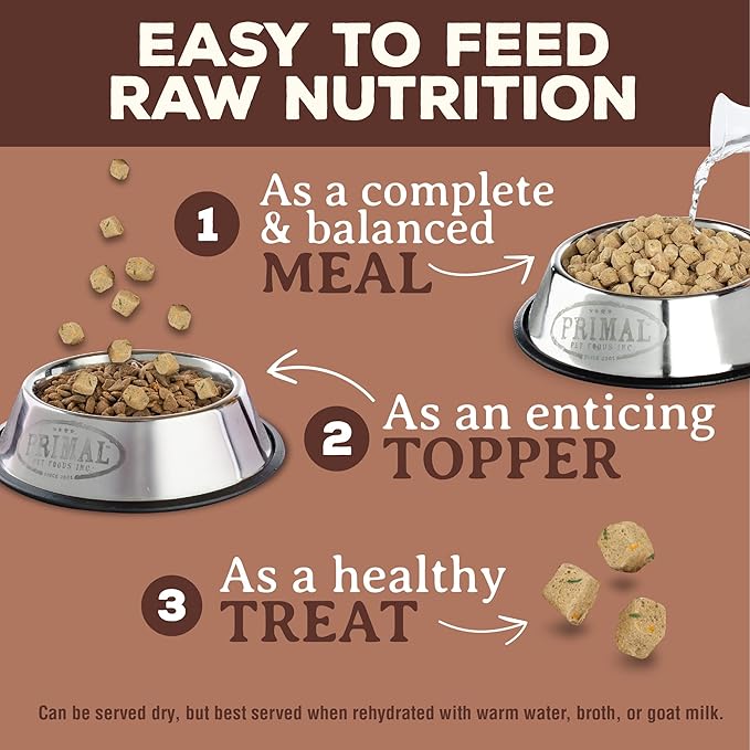 Primal Freeze Dried Dog Food, Pronto Mini Nuggets, Pork; Scoop & Serve, Complete & Balanced Meal; Also Use As Topper or Treat; Premium, Healthy, Grain Free, High Protein Raw Dog Food (25 oz, 2-Pack)