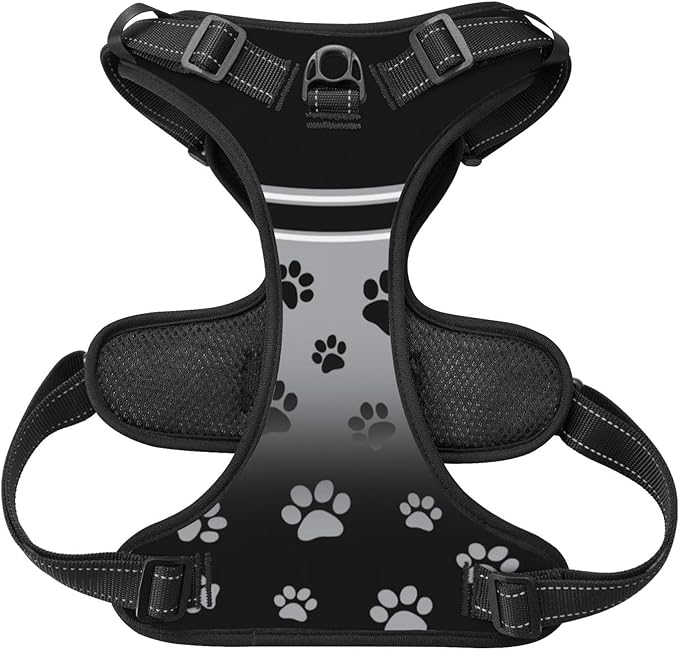 Custom Las Vegas Dog Harness with Reflective Stripes Personalized Name and Number Dog Vest Harness with Pet Traction Rope for Small Medium Large Dog
