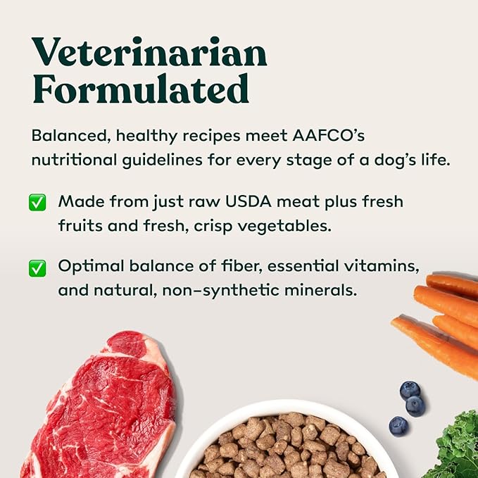 Little Hunter- Freeze Dried Raw USDA Beef Dog Food | for Small & Large Breeds | High Protein + Organic Fruits & Veggies Veterinarian Made Small Batch
