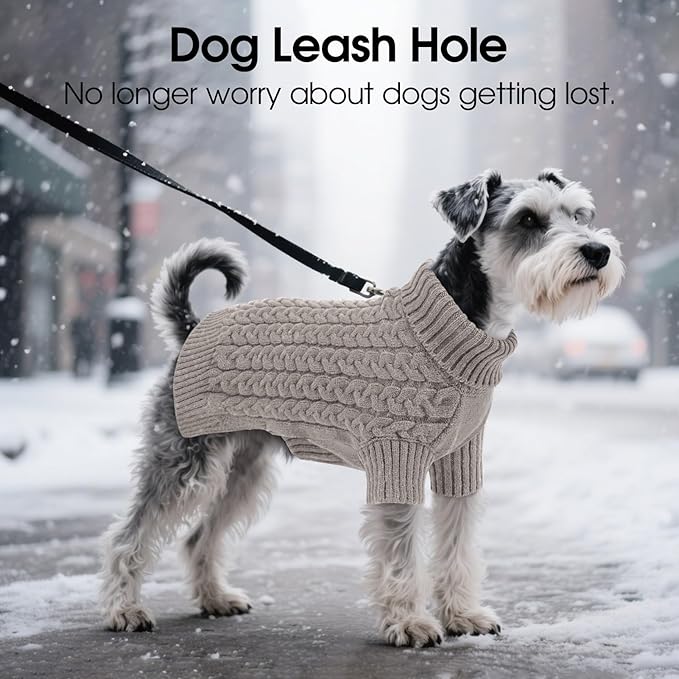 SAWMONG Dog Sweater, Dog Sweaters for Large Dogs Girls Boys, Pullover Turtleneck Knitted Doggy Sweatshirt, Cold Weather Pet Clothes（Grey, X-Large