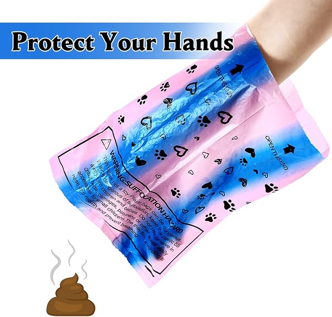 Dog Poop Bags Rolls: Leak-Proof Dog Waste Bags - Thick Poop Bags for Dogs Scented with Dispenser (60 Counts）