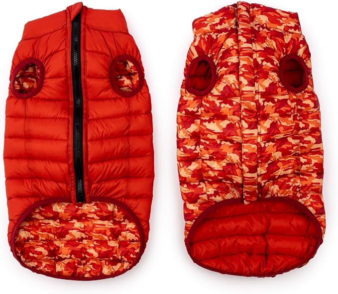 Winchester Pet Premium Reversible Dog Puffer Vest, Red, XXL