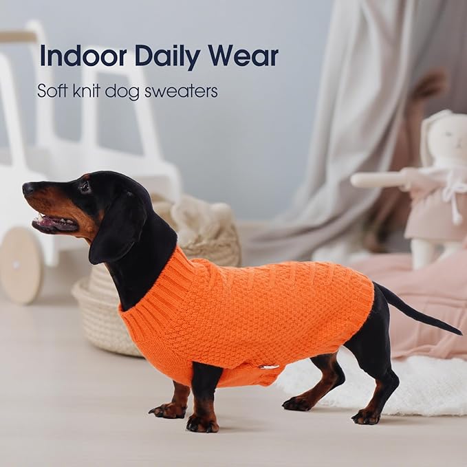 IECOii Dog Sweaters for Large Dogs - XXL, Warm Pullover Vest Knitted Dog Sweatshirt for Extra Large Dogs, Suitable for Golden Retriever, Pitbull - Orange, Size 2XL