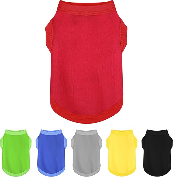 Elevate Your Dog's Fashion with Colorful and Breathable Sleeveless Cotton Shirts! Perfect Pet Apparel for Small to Medium Dogs - Red XS