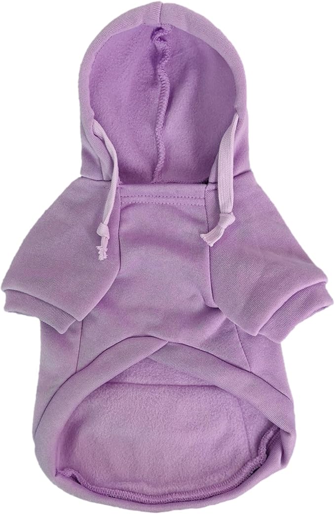Jecikelon Pet Dog Cold Weather Coat with Pocket Winter Dog Hoodie Warm Puppy Clothes for Small Dogs Chihuahua Clothing (Purple, Large)