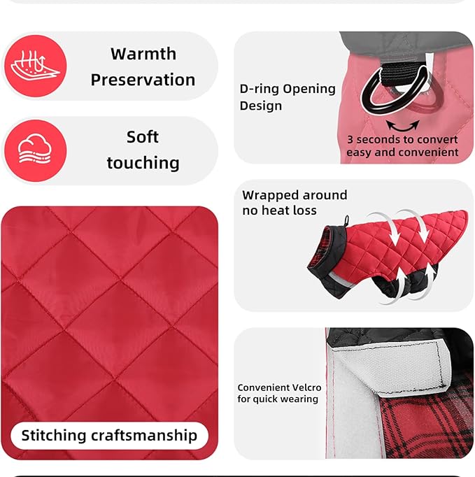 Reversible Waterproof Dog Coat - Adjustable Winter Jacket for Small to Large Breeds, Warm Cold Weather Apparel for Medium Dogs (Army Green & Orange, Medium (Pack of 1))