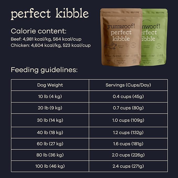 Yumwoof Perfect Kibble Non-GMO Air Dried Dog Food | Improves Allergies & Digestion with Organic Coconut Oil, MCTs & Antioxidants | Vet-Approved Soft Dry Diet | Made in USA (Beef 3.5lbs)