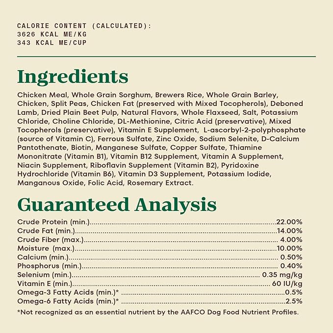 Nutro Max Adult Dry Dog Food with Lamb, 25 lb. Bag