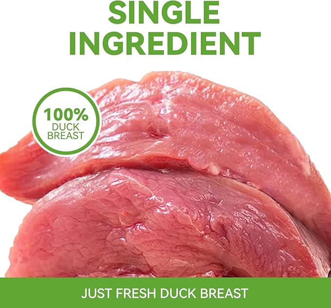 OPET Freeze Dried Duck Cat Treats, Single Ingredient Grain Free High Protein Pet Food for Cats and Dogs, Healthy Training Snacks，Freeze Dried Duck Breast Sliced Fillets (Duck Breast, 5.92 Ounce)