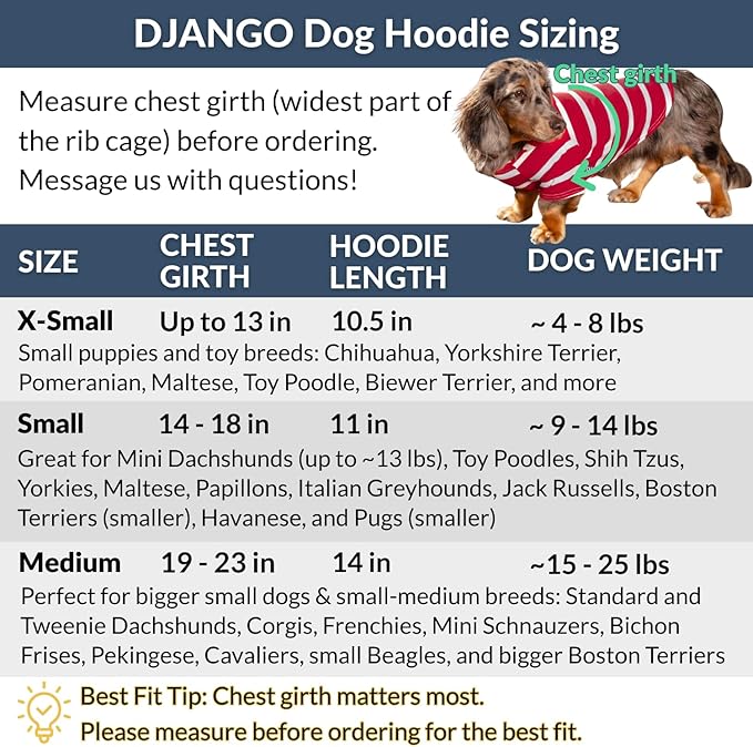 DJANGO Dog Hoodie – Warm, Lightweight, Soft & Stretchy Dog Sweater with Hood, Harness Hole & Elastic Waistband – Cozy Sweatshirt for Small Dogs up to 25 lbs, Dachshunds & Puppies – Blush Pink, Medium