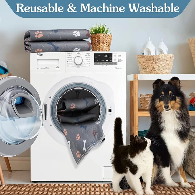 Washable Pee Pads for Dogs, 2Pack Reusable Puppy Pads, Fast Absorbent Dog Pee Pads for Crate Pet Training Pads, Waterproof Whelping Pads for Dogs Bed Mat Crate Indoor (Dark Grey, 18x24)