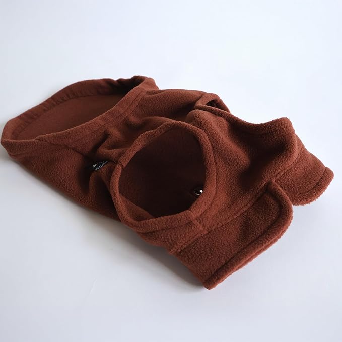 JACKO & CO - Fleece Vest Dog Sweater with Leash Ring - Soft, Warm & Lightweight Pullover Coat for Small & Medium Dogs, Puppies & Cats - Cozy Fall/Winter/Spring Pet Jacket (Chocolate Brown, XS (2-4lbs)