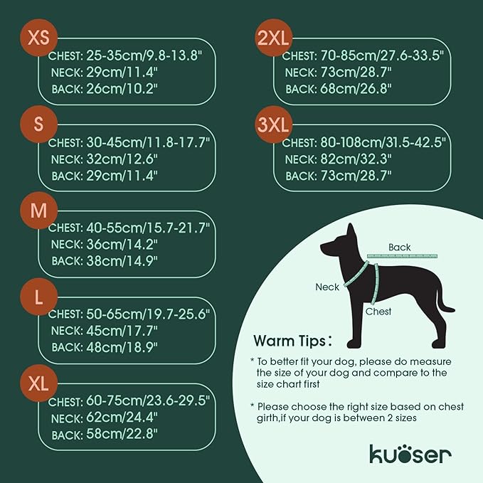 Kuoser Canvas Dog Coat, Warm Dog Jacket Reflective Fleece Pet Cold Weather Coat, Warm Doggie Clothes Waterproof Winter Vest with Zipper Leash Hole for Small Medium Large Dogs, Brown 2XL