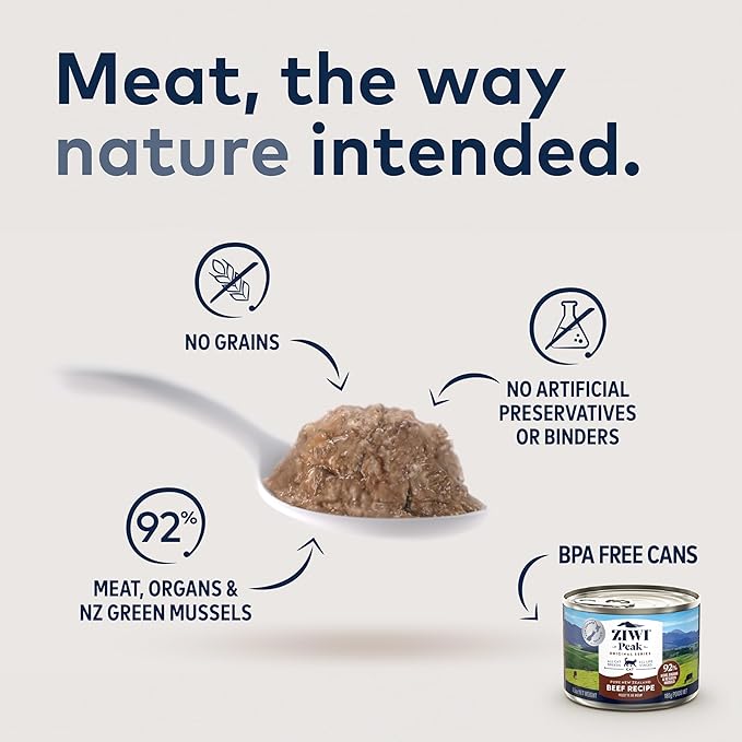 ZIWI Peak Wet Cat Food – All Natural, High Protein, Grain Free, Limited Ingredient, with Superfoods (Beef, Case of 24, 3oz Cans)