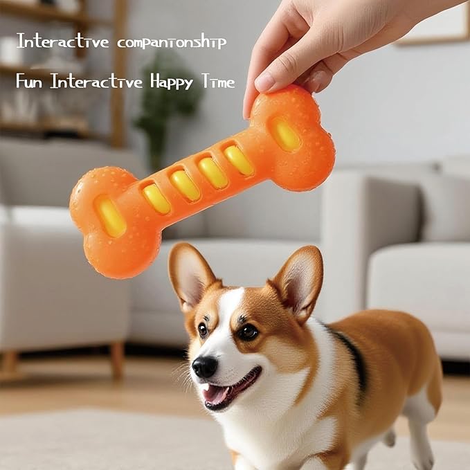 Dog Toy TPR Teeth Grinding Bone Anti Bite Interactive Training Dog Toy Bite Dog Bone Dog Soothing Tool (Green)