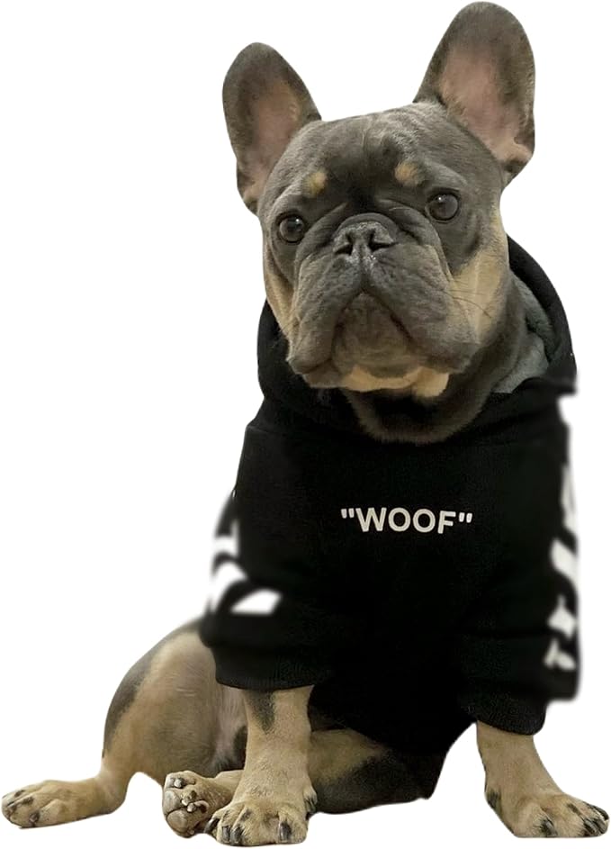 ChoChoCho Stylish Dog Hoodie Dog Clothes Streetwear Cotton Sweatshirt Fashion Outfit for Dogs Cats Puppy Small Medium Large (4XL, Black)