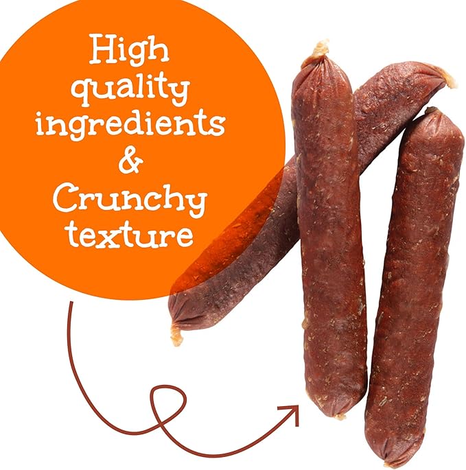 Happy Howie's Sausage Treats - Healthy Dog Treats, Flavorful Slow Cooked Beef, Natural Ingredients, Chewy Dog Treat, Hormone Free - Beef, (Pack of 1)