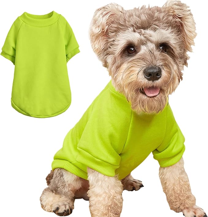 Puppy Sweater for Small Dogs Clothes Warm Winter Cat Clothe Pet Sweatshirt Knitwear Doggie Kitten Clothing, Light Green, Medium