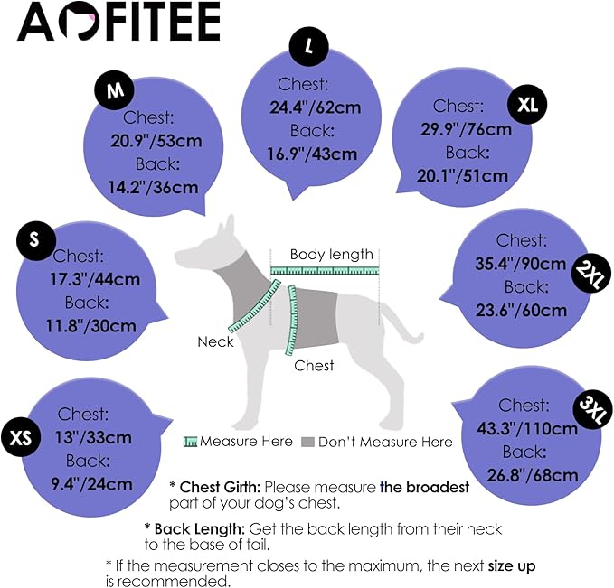 AOFITEE Dog Coat, Warm Dog Winter Coat, Reflective Cold Weather Dogs Puffer Jacket with Harness Built in, Waterproof Pet Fleece Vest Snowsuit for Small Medium Large Dogs, Blue L