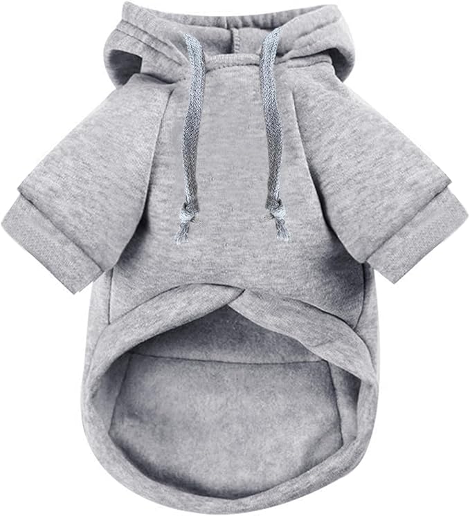 Jecikelon Pet Dog Cold Weather Coat with Pocket Winter Dog Hoodie Warm Puppy Clothes for Small Dogs Chihuahua Clothing (Small, Y02-Grey)
