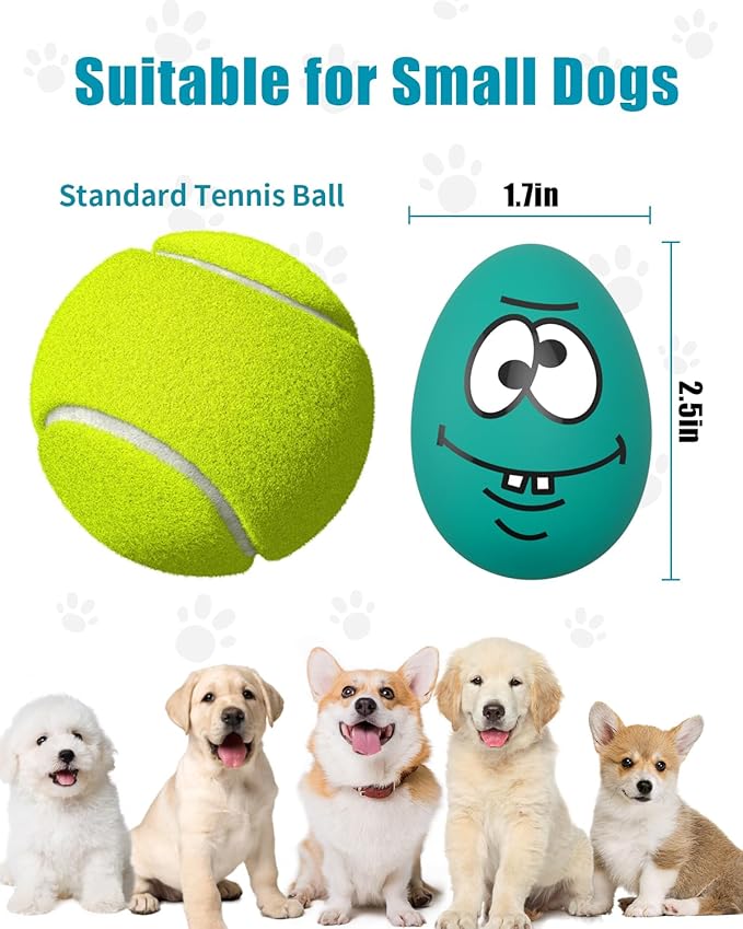 Dog Toys Squeaky, Funny Puppy Balls Pet Toy Pack, Interactive Latex Rubber Squeak Egg Ball for Puppies Small Medium Breed Dogs