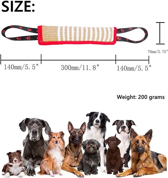 Clysoru Dog Tug Toy Dog Tough Jute Bite Pillow Lasting Training Equipment Puppy to Large Dogs Interactive Toy for Large Dogs and Small Dogs