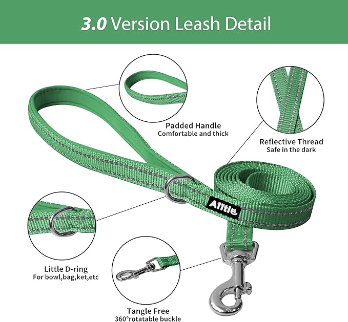 AIITLE Escape Proof Dog Harness - Step in Adjustable Dog Harness No Choke Over with Breathable Mesh and Quick-Release Buckle for Summer- Outdoor Walking, Camping, Training for Medium Dogs Green XL