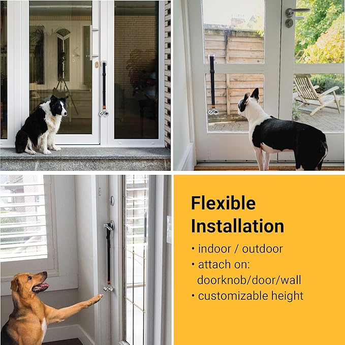 SVD.PET (2-Pack Puppy Bell Doorbells, Dog Bells for Potty Training, Attach to doorknob or Anywhere Near The Door, Length and Height Adjustable (Black)