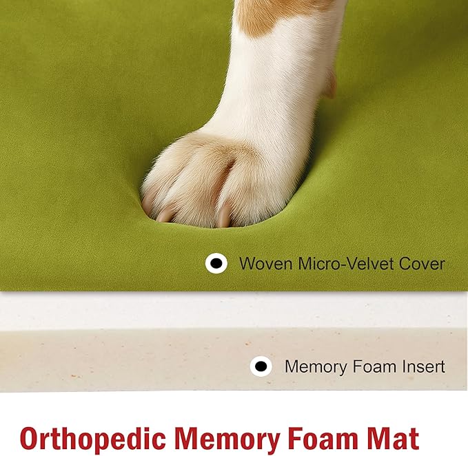 Majestic Pet Orthopedic Memory Foam Dog Crate Mat - Plush Pet Bed Pad for Crates & Kennels | USA Crafted | 30"x21" Villa Apple