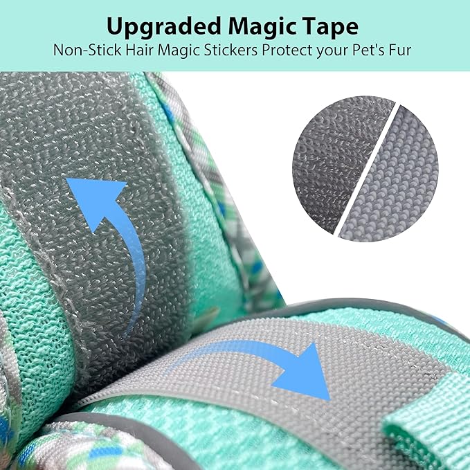 AIITLE Escape-Proof Dog Harness - Extra Soft Jacquard Fabric with Moisture-Wicking Lining, Adjustable Fit for Boston Terrier, Pekingese - Running, Playdates, Outdoor Adventures (Turquoise-Pink, L)