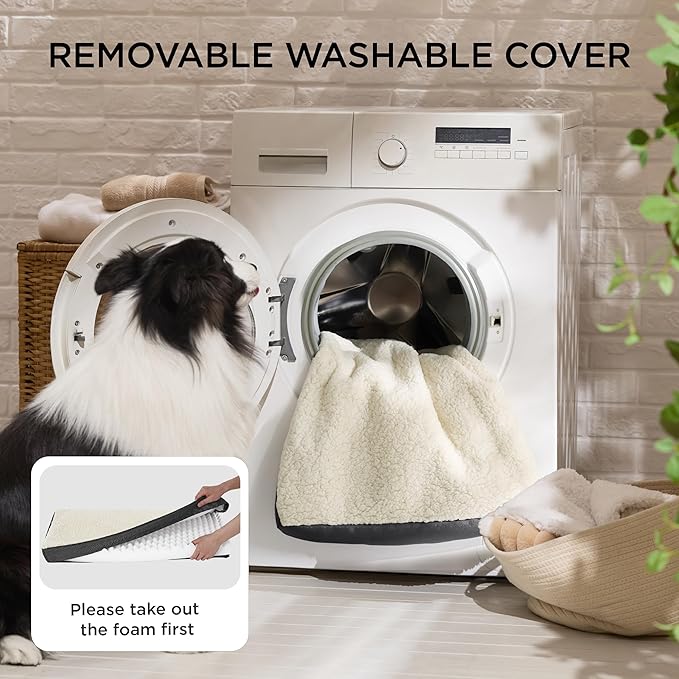 Bedsure Dog Bed for Small Dogs - XS Comfy Flat Puppy Beds with Removable Washable Cover, Orthopedic Egg Crate Foam Pet Mat, Suitable for Pet or Cats Up to 10 lbs
