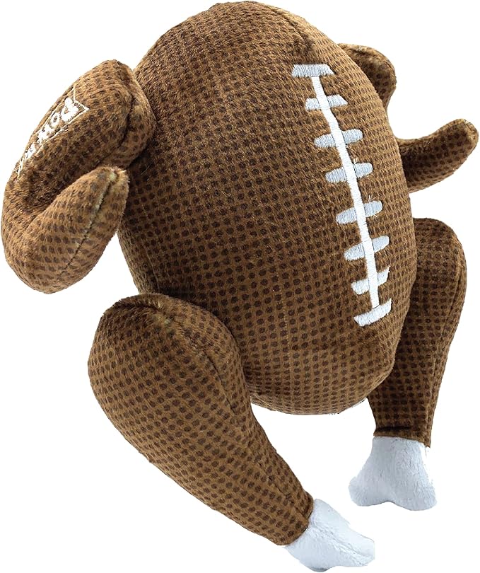 Huxley & Kent Funny Dog Toy w/Squeaker – Thanksgiving Fall Power Plush Squeaky Dog Toys for Small, Medium & Large Dogs – Soft Stuffed Animal for Indoor Play & Fetch - Turkey Bowl, Jumbo