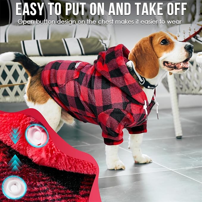 SlowTon Dog Hoodie Tie Dye - Warm Dog Sweater Hoodies with Pocket, Fall Winter Dogs Coat Jacket Pet Outfit Puppy Hooded Sweatshirt Clothes for Small Medium Large Dogs Boy Girl (Red, 4XL)