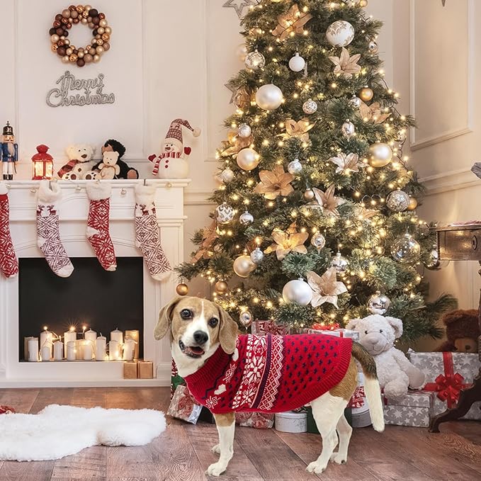 SCENEREAL Dog Sweaters for Small Medium Dogs - Soft, Warm Turtleneck Small Dog Sweater, Ugly Knit Dog Christmas Outfits for Dachshund, Chihuahua, Pug, Yorkie,Winter Pet Clothes Male Female