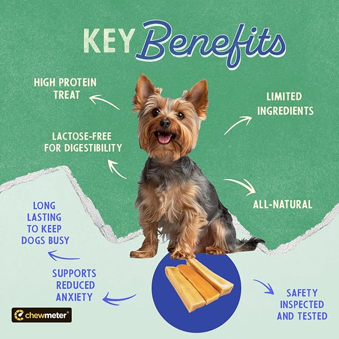 Chewmeter Yaky Himalayan Cheese Chews | Natural Yak Cheese Dog Chews | Long Lasting, Stain Free, Protein Rich, Low Odor | 100% Natural, Healthy & Safe | Small | for Dogs 15 lbs and Smaller | 2.5lb