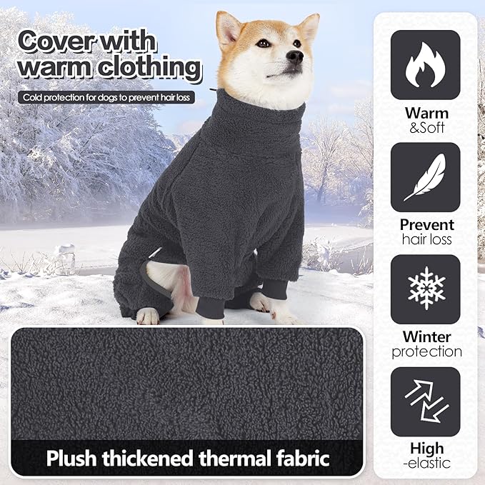 Fleece Dog Sweater for Small Medium Large Dog for Run Walk Sleep Pet Winter Jacket & Windproof Clothes Coat Small Grey