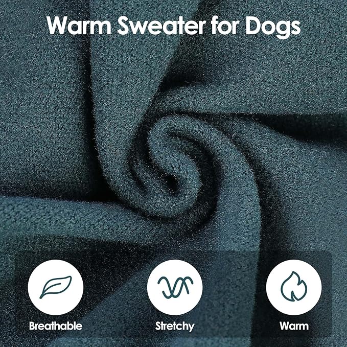 SUNFURA Hair Sticky Cat Clothes, Cat Sweater for Cats Only, 4-Legged Fleece Sweaters Kitten Pajamas Reduce Shedding Fur, Warm Pullover Shirts for Cats, Green XL