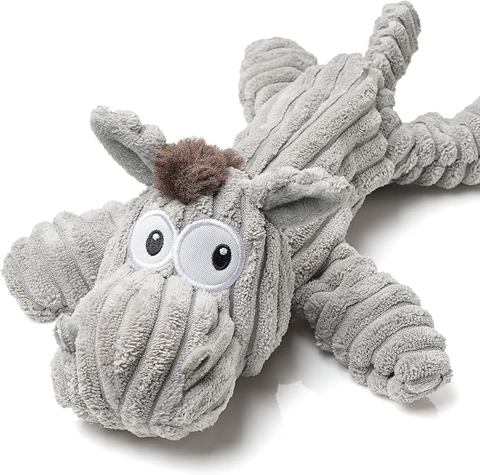 Dog Toy, Unstuffed Plush Toy for Large Breed, Cute Squeaky Dog Toys with Crinkle Paper, Big Puppy Chew Toys for Small, Middle, Large Breed