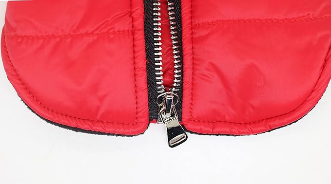 Puppy Winter Coat - Waterproof Dog Jacket for Small Dogs, Lightweight Insulated Bomber Jacket - Red