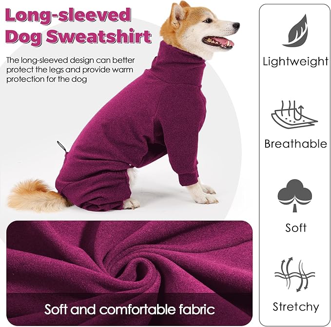 Dotoner Pullover Dog Sweater with Leash Hole - High Collar Cold Weather Vest for Large Dogs - Indoor & Outdoor Use